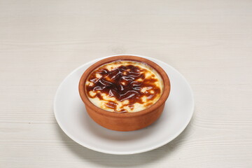 traditional Turkish dessert sutlac in casserole