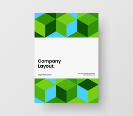 Minimalistic geometric hexagons front page template. Isolated corporate cover A4 design vector layout.