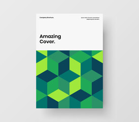 Modern annual report vector design concept. Fresh mosaic shapes corporate brochure template.