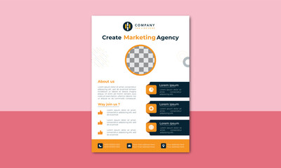 Business Flyer Template Corporate flyer template colorful gradient geometric circle shape. modern orange and black design template for poster flyer brochure cover. Graphic design layout with triangle 