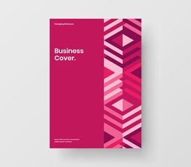 Vivid geometric pattern cover template. Minimalistic company brochure design vector layout.