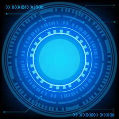 circular hud connection with circuit board futuristic modern website background or cover page vector for technology and finance concept and education future company