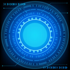 circular hud connection with circuit board futuristic modern website background or cover page vector for technology and finance concept and education future company