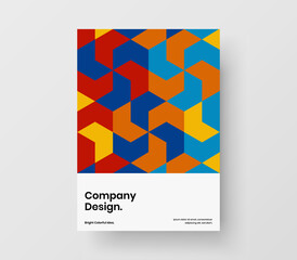 Original mosaic pattern catalog cover layout. Clean company identity A4 design vector concept.