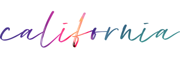 An isolated illustration of calligraphic lettering California. California handwritten calligraphy name of USA state. Hand drawn brush calligraphy.