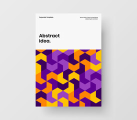 Abstract brochure design vector concept. Premium geometric hexagons book cover illustration.
