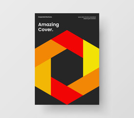 Creative mosaic shapes booklet illustration. Amazing leaflet A4 vector design template.