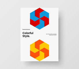 Fototapeta premium Abstract mosaic shapes company identity illustration. Multicolored cover A4 vector design template.