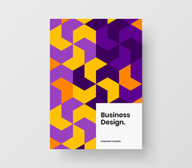 Fototapeta premium Clean presentation vector design concept. Multicolored mosaic tiles postcard layout.