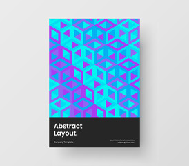 Simple catalog cover A4 vector design template. Isolated mosaic shapes leaflet layout.