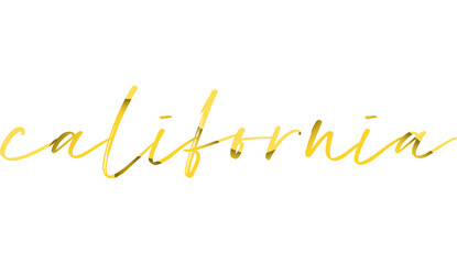 An isolated illustration of calligraphic lettering California. California handwritten calligraphy name of USA state. Hand drawn brush calligraphy.