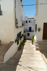 Naklejka premium Typical narrow streets of Frigiliana, a village in Malaga.