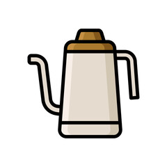 Kettle Icon in Colored Outline Style. Kettle Icon vector isolated