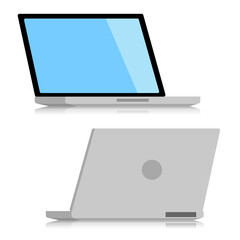 Minimal incline 120 degree Laptop isolated on transparent background. Flat design for decoration in minimal concept cartoon illustration.