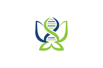 Minimal Awesome Trendy Professional Creative Dna Lotus icon Logo Design Template On White Background