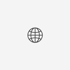 Globe icon, Earth symbol, world symbol,  website icon for contact sections