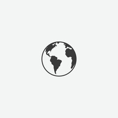 Globe icon, Earth symbol, world symbol,  website icon for contact sections