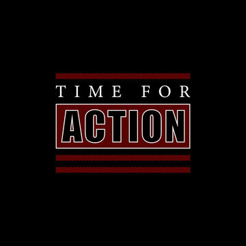 Time for action motivational quotes vector design