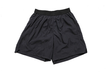 sports running shorts in black on a white background
