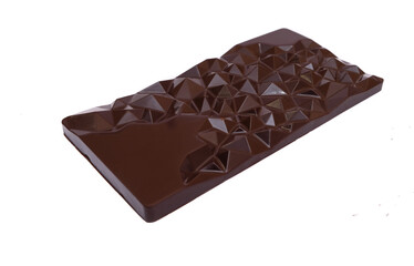 curly bar of milk chocolate on a white background

