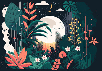 An artsy illustration of a magical place in nature