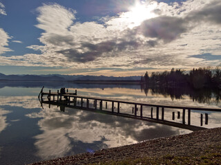 wolken spiegelung auf dem Starnberger See