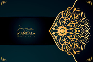 Ornamental Luxury mandala pattern background design vector with golden arabesque east style