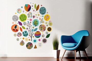 wall stickers print, white background, vector