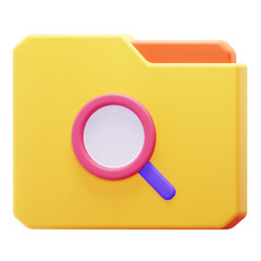 3D Render Search Folder Icon