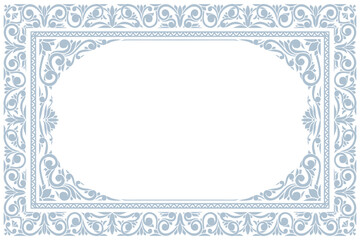 Decorative ornate monochrome retro design blank frame
