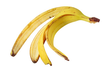 Banana peel, isolated on white background