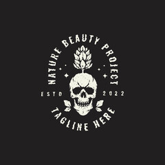 skull head logo vintage design scary evil illustration scary t shirt