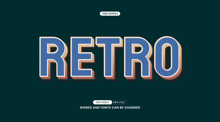Editable Text Effects - Retro Word Slogan with Background