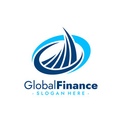 Global Finance Logo Template Design. Business marketing logo. Vector illustration