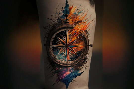 Compass Tattoo Images – Browse 7,120 Stock Photos, Vectors, and Video