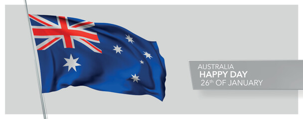 Obraz na płótnie Canvas Australia happy day greeting card, banner vector illustration.