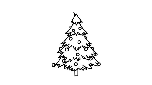 Christmas tree sketch and 2d animation, Merry Christmas 