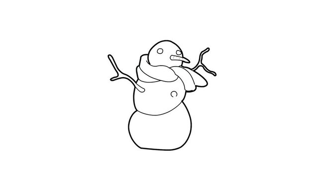 snowman sketch and 2d animation, Merry Christmas 