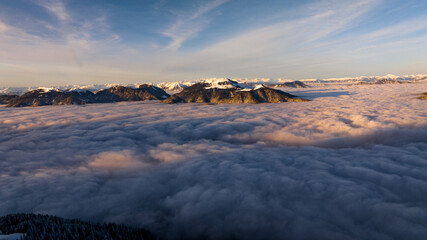 Sunrise in the mountains, Monte Lussari