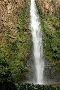 View of Wli waterfall, 80 meters high. The highest in West Africa. Located in Hohoe village, Volta region. Ghana.