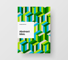 Premium presentation A4 design vector illustration. Vivid geometric hexagons poster concept.