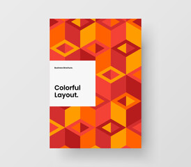Creative leaflet design vector layout. Minimalistic geometric pattern corporate brochure illustration.
