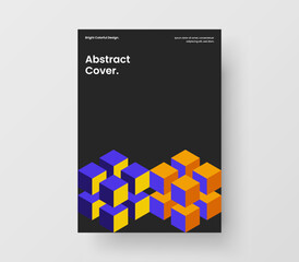 Colorful mosaic hexagons presentation concept. Creative annual report A4 design vector template.