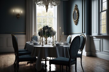 architectural visualization of luxury dining room