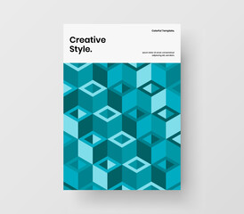 Premium mosaic pattern leaflet concept. Creative placard A4 design vector layout.