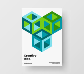 Clean geometric hexagons company identity illustration. Modern presentation A4 design vector layout.