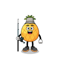 Obraz premium Mascot Illustration of pineapple fisherman