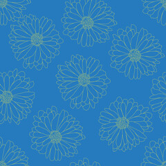 Vector seamless pattern with flower.
