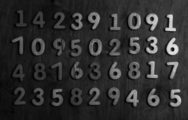 Background of numbers. from zero to nine. Numbers texture. Finance data concept. Mathematic. Seamless pattern with numbers. financial crisis concept. Business success.