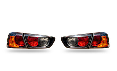 light car, car tail light isolated from background, technology, white scene